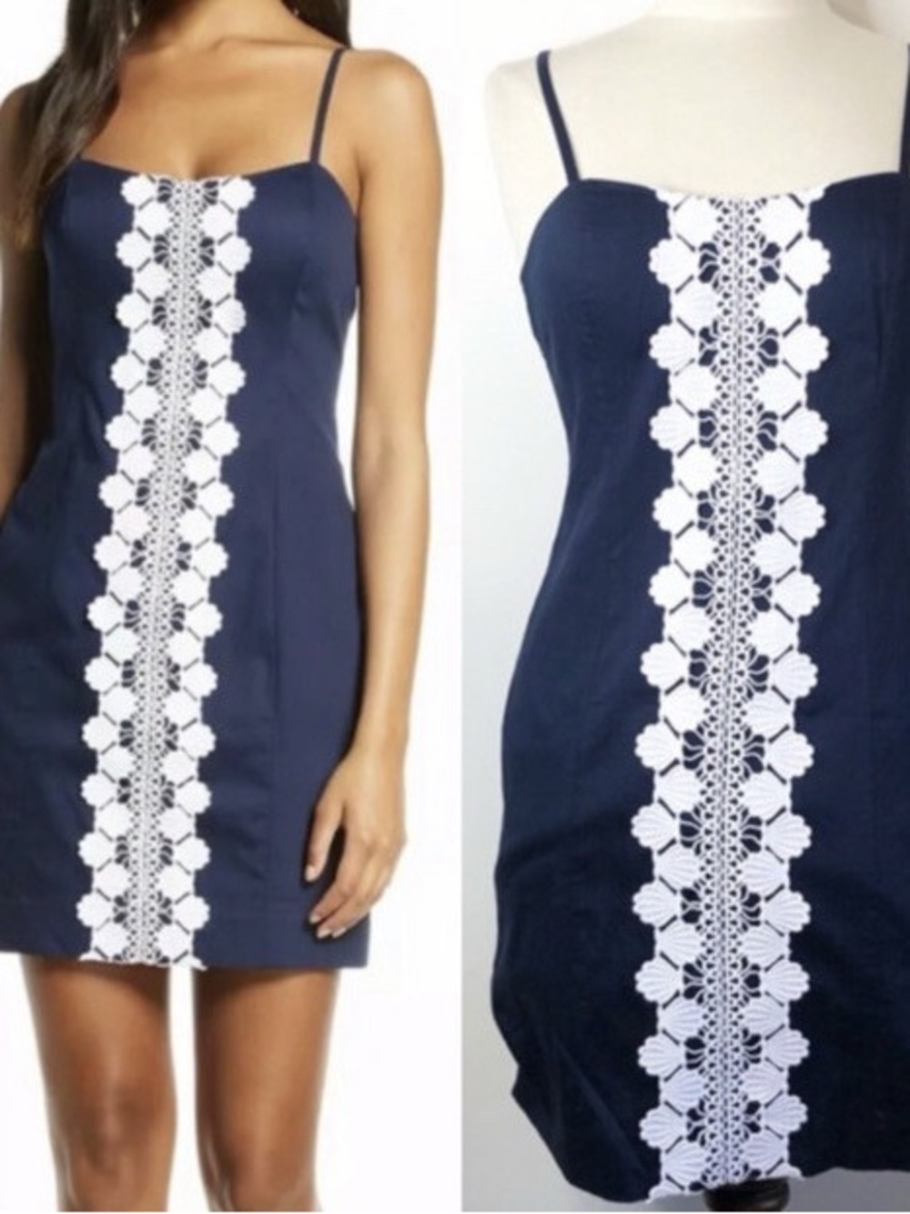 LILLY PULITZER TRUE NAVY SHELLI STRECH SHIFT DRESS